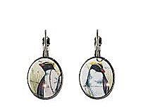 NZ Penguin Postage Stamp Earrings - multiple settings